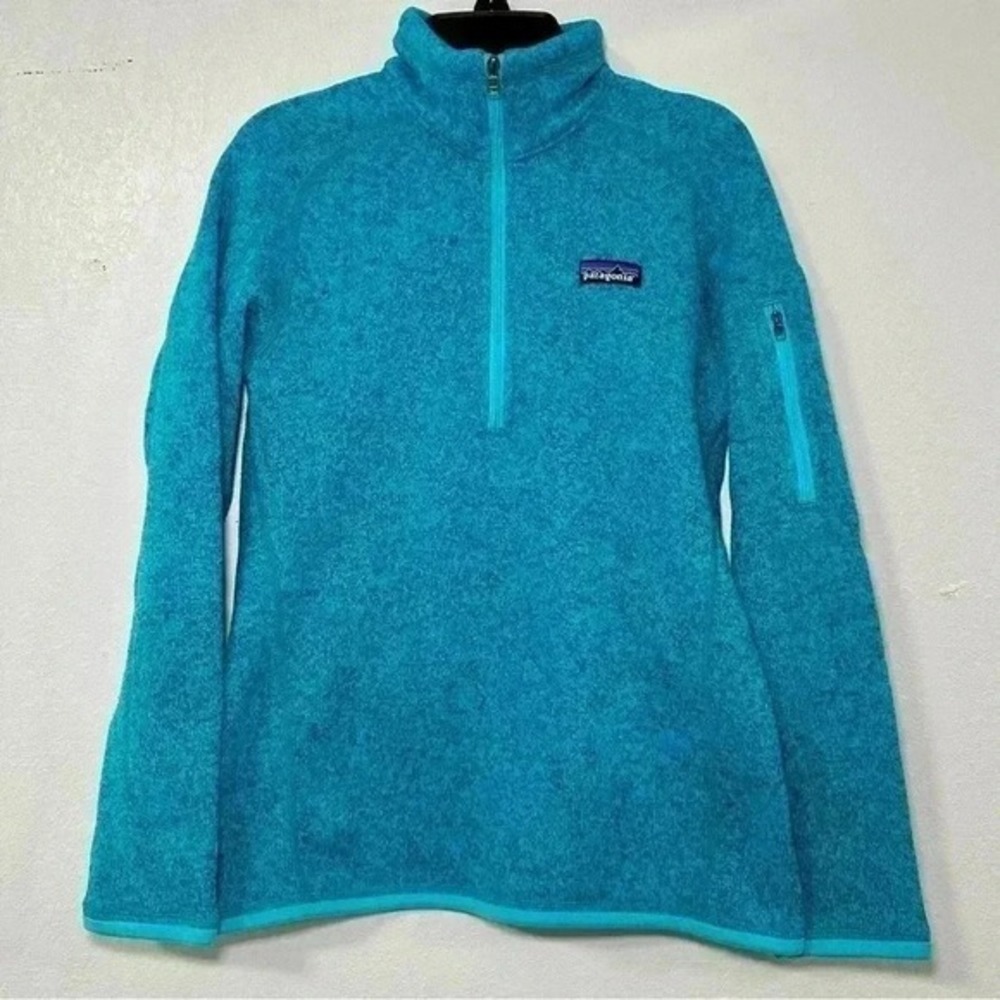 Patagonia Better Sweater Women XS Turquoise Blue Excellent 1/4 Zip Fleece